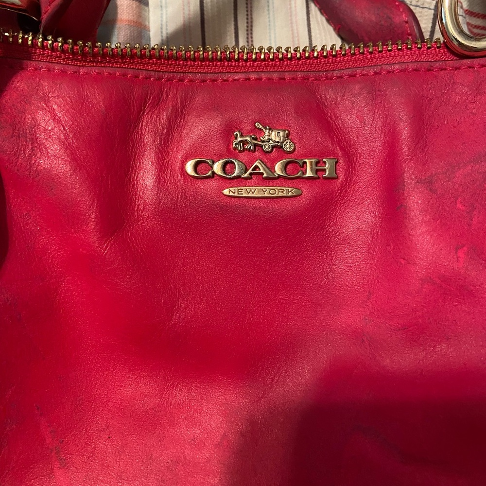 Coach pink leather purse